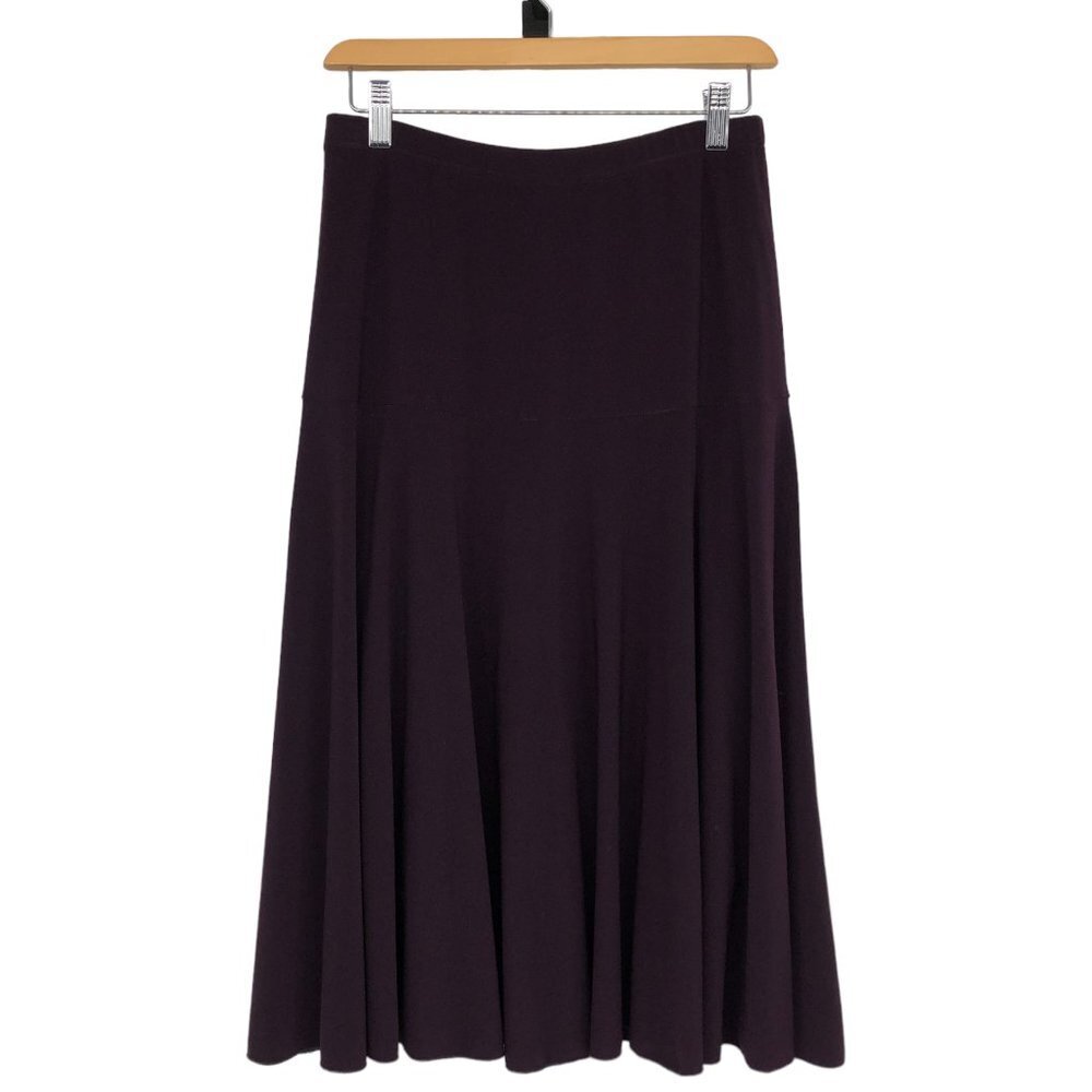 Fast Base Plum Flared Midi Skirt size L